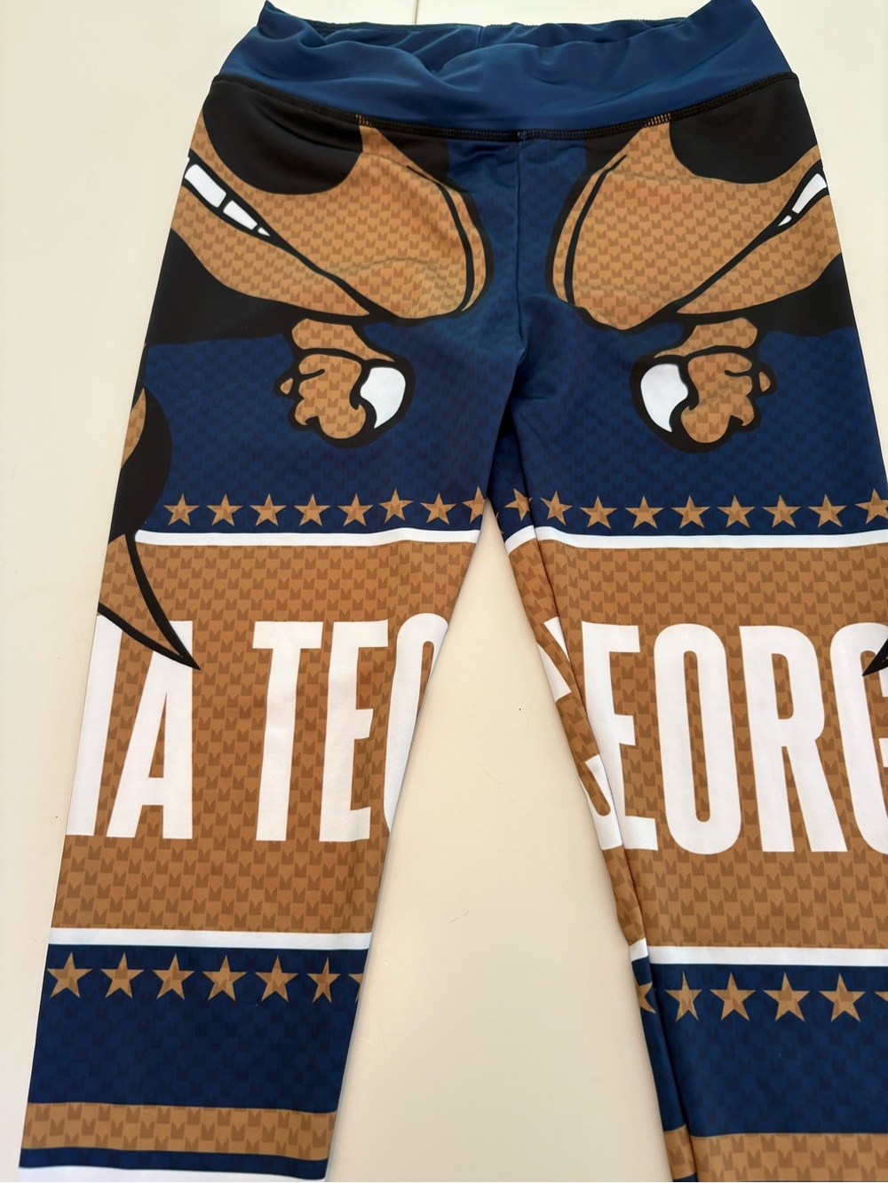 Women’s Navy and Gold Georgia Tech Graphic Leggings - Size small.